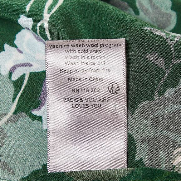 Zadig & Voltaire Green Resist Print Silk Season Dress S - Picture 6 of 7